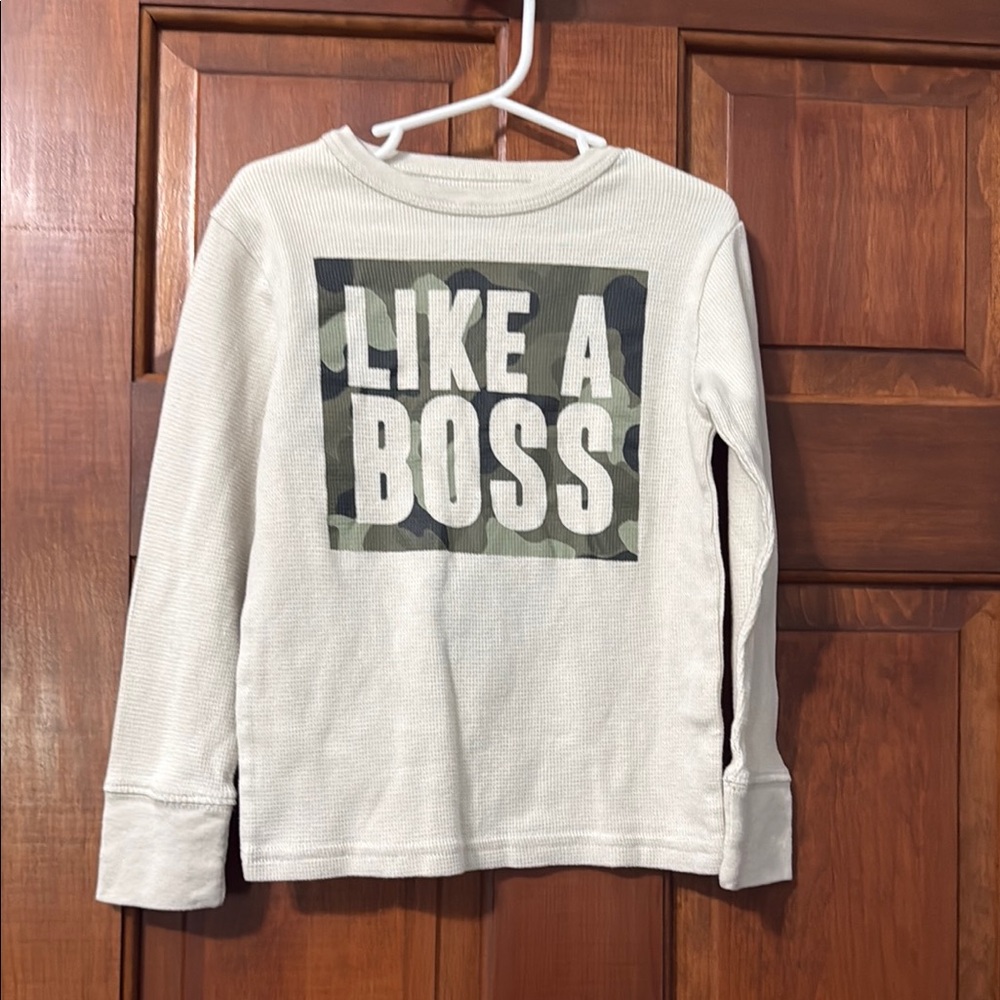 Place 'Like A Boss' Long Sleeve Tee - White and Green